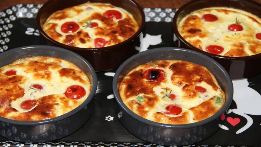 Petits clafoutis aux petits pois boursin et jambon Un délice