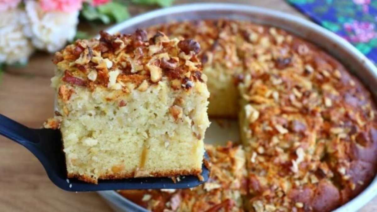 GÂTEAU AUX POMMES ET NOIX DE GRAND MÈRE SANS GRAS Simple et rapide