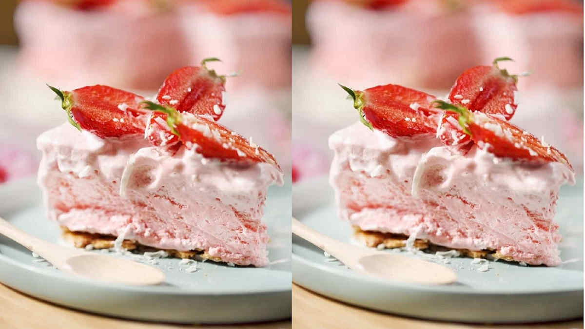 Gâteau mousse glacé aux fraises