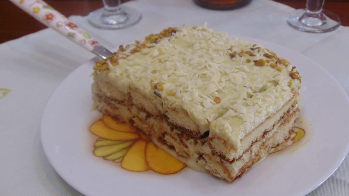 Biscuit tiramisu à la pistache et au chocolat blanc