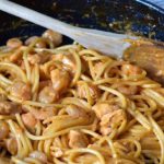 Spaghetti crémeuse au saumon et crevettes