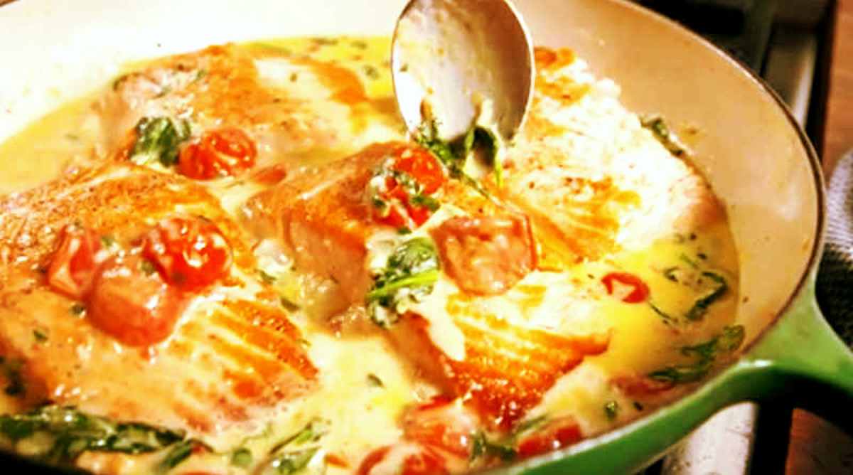 Filets de saumon au beurre à la Toscane… Un plat raffiné et délectable !!!