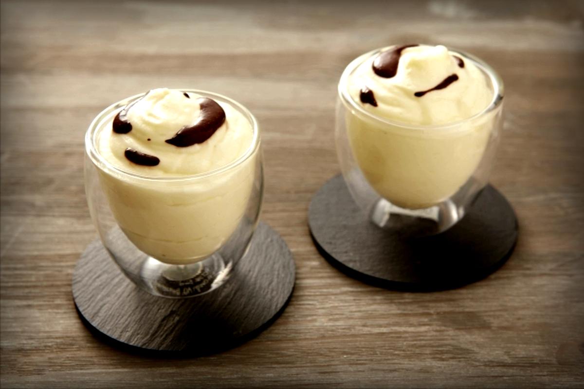 Dessert Crème vanille et chocolat blanc